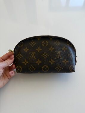 Louis Vuitton Monogram Canvas Pouch - Dark Brown with Gold Motif